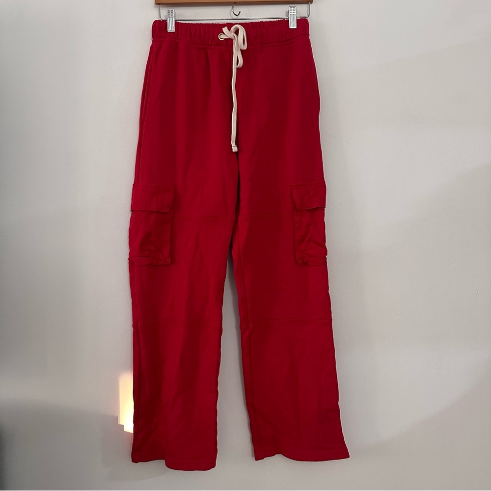 NWT Les Tien‎ cargo sweatpants red size XS